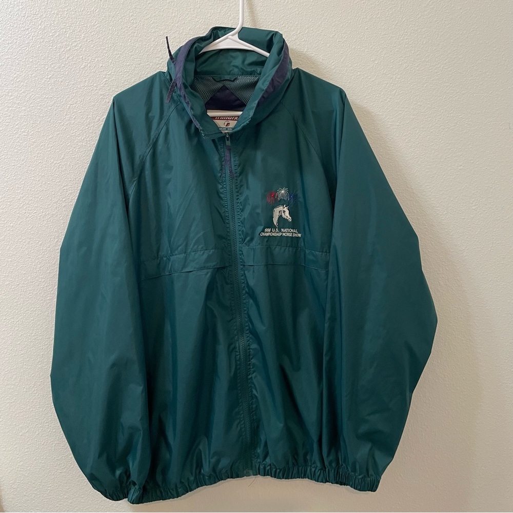 1999 us national championship horse show windbreaker green vintage xl